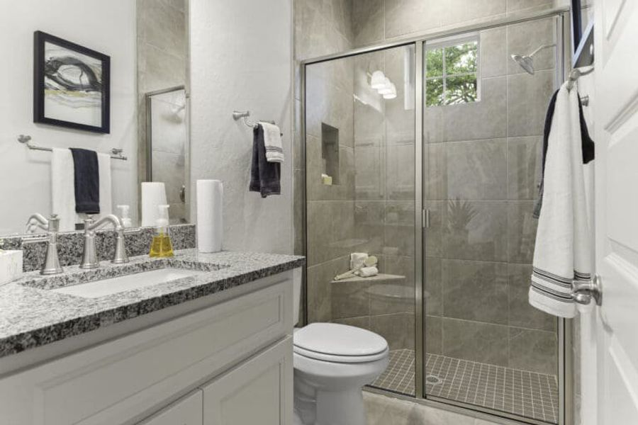Bathroom in Ashlyn home at Belle Oaks, Bulverde TX