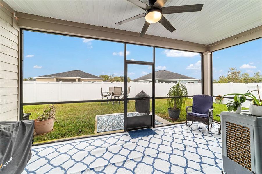 Exterior details and patio area of a home in Country Lane Estates, Williston (Image 25).