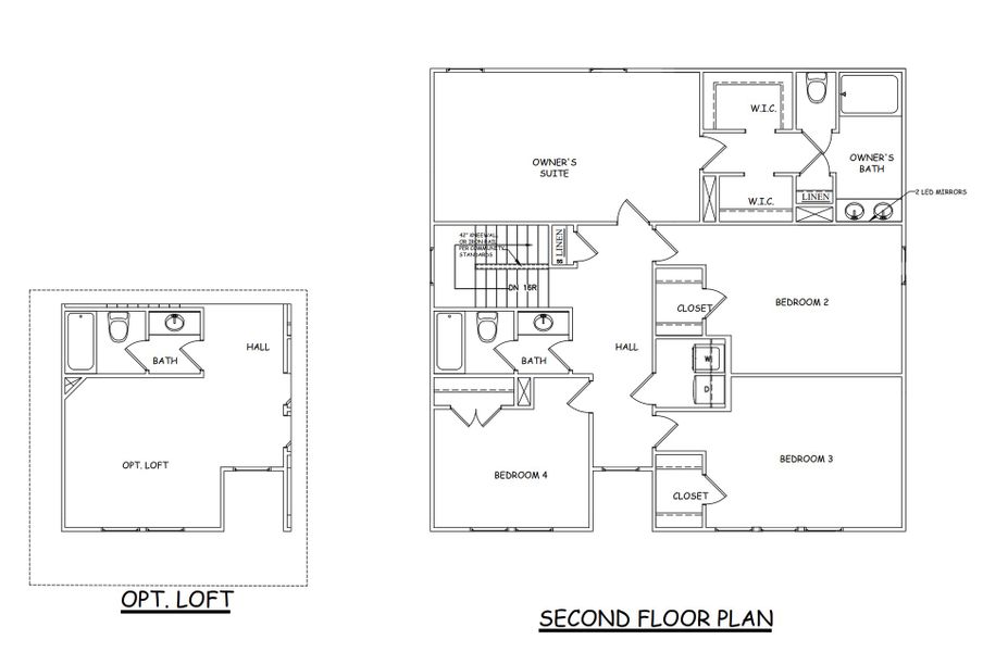 2D floor plan layout for the Jodeco - Single Family Homes by Dream Finders Homes in The Villages at Harris Creek, West Point, GA (Image 4).