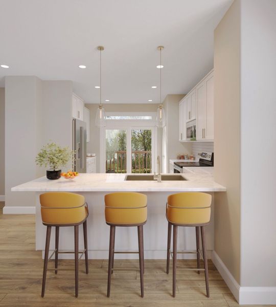Representative furnished interior of a home built from the Fig by Red Cedar Homes in Fitzgerald Townhomes, Charlotte (Image 8).