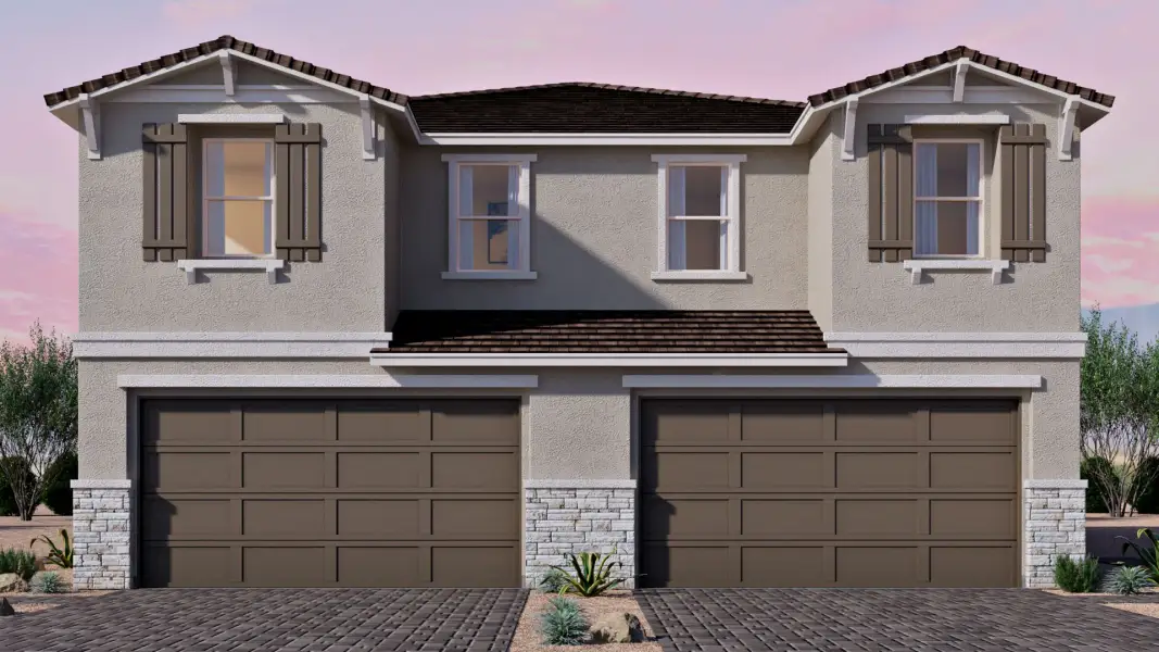 Representative exterior photo of a completed home built from the Reno by D.R. Horton in Upper Canyon, Phoenix, AZ (Image 2). Representative exterior photo of a completed home built from the Reno by D.R. Horton in Upper Canyon, Phoenix, AZ (Image 2).