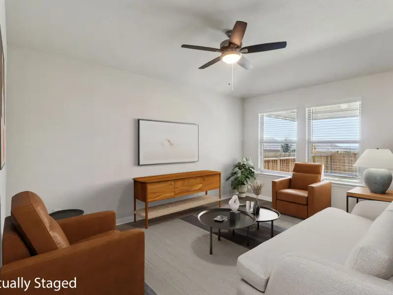 Furnished interior view inside a new home in Remington Ranch, San Antonio (Image 3). Furnished interior view inside a new home in Remington Ranch, San Antonio (Image 3).