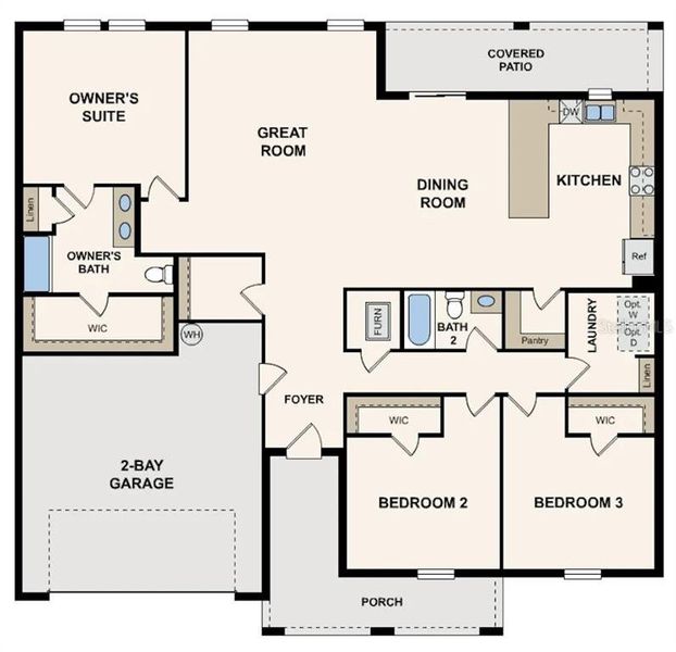 2D floor plan layout of this home in Royal Highlands Estates at Royal Highlands, Brooksville, FL (Image 2).