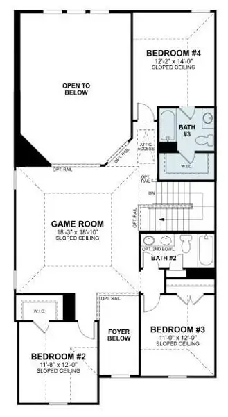2D floor plan layout of this home in Sorella, Tomball, TX (Image 4).
