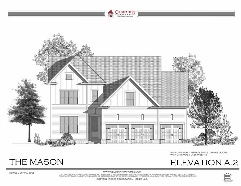 Representative rendering of the exterior for the Mason by Celebration Homes (Image 1).
