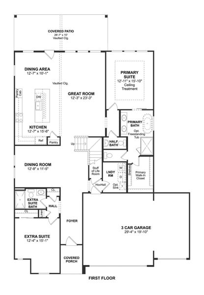2D floor plan layout for the Davenport by K. Hovnanian® Homes in Marvida, Cypress, TX (Image 3).