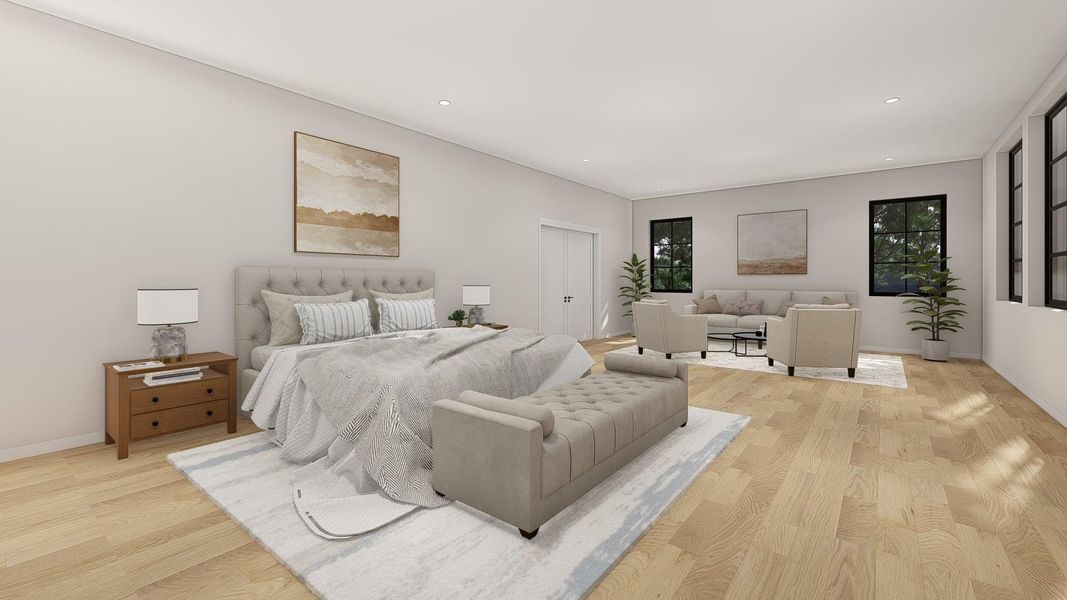 Primary Bedroom with large sitting area Primary Bedroom with large sitting area