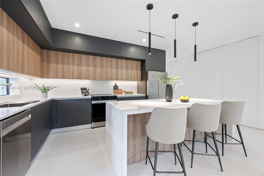 Furnished interior view inside a new home in , Miami (Image 11).