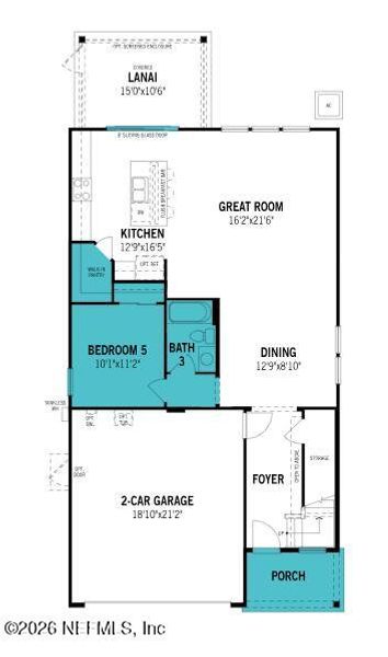 2D floor plan layout of this home in RiverTown - Forest, St. Johns, FL (Image 3).