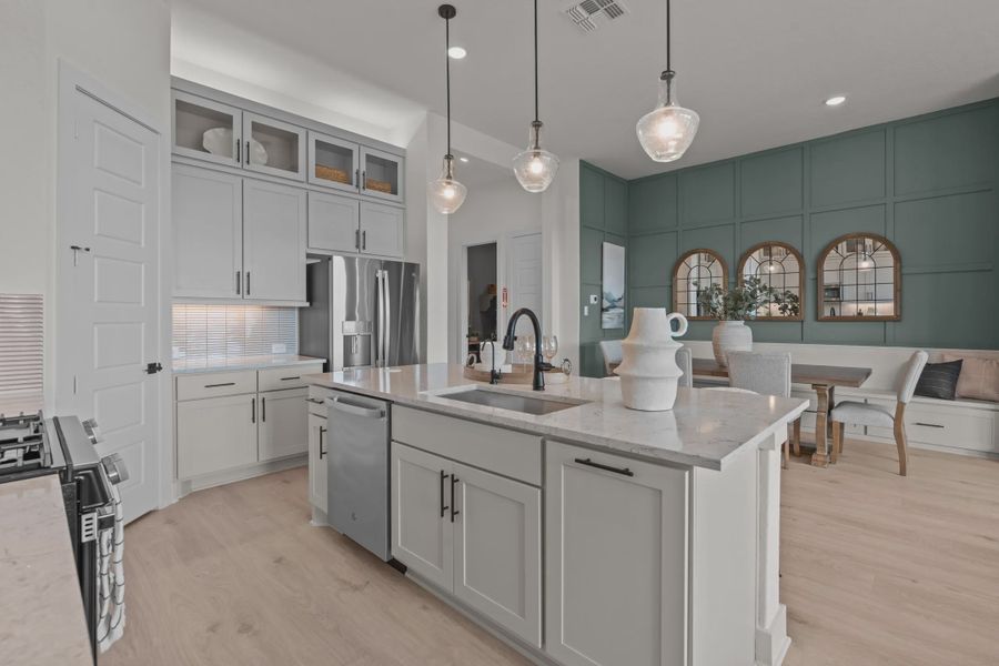 Representative furnished interior of a home built from the Delos by Chesmar Homes in Prominence Urban, San Antonio (Image 7).