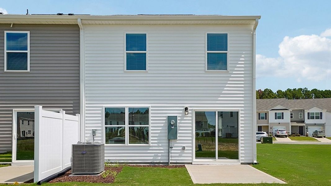 Exterior details and patio area of a home in The Townes at Honeycutt Oaks, Angier (Image 4).