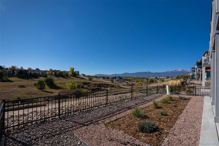 Exterior details and patio area of a home in Trailside at Cottonwood Creek, Colorado Springs (Image 27).