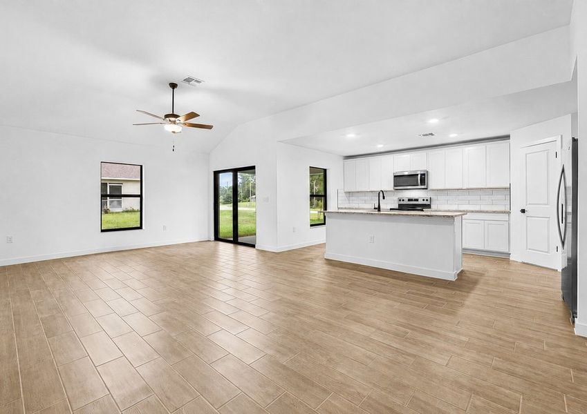 Move freely between the kitchen and family room Move freely between the kitchen and family room