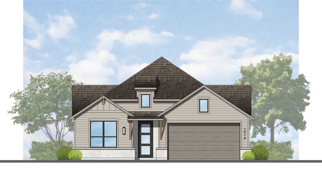 Representative rendering of the exterior for the Kahlo Plan by Highland Homes (Image 3). Representative rendering of the exterior for the Kahlo Plan by Highland Homes (Image 3).