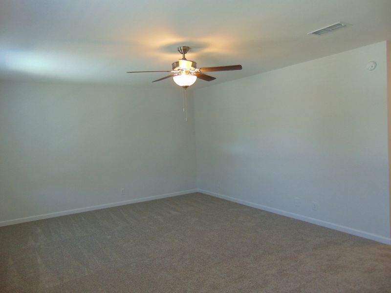 The bonus room, which is located on the second floor and comes with a closet
