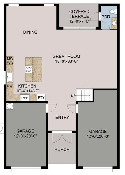 2D floor plan layout for the The Catamaran by 13th Floor Homes in Marina Landings, Fort Lauderdale, FL (Image 4).