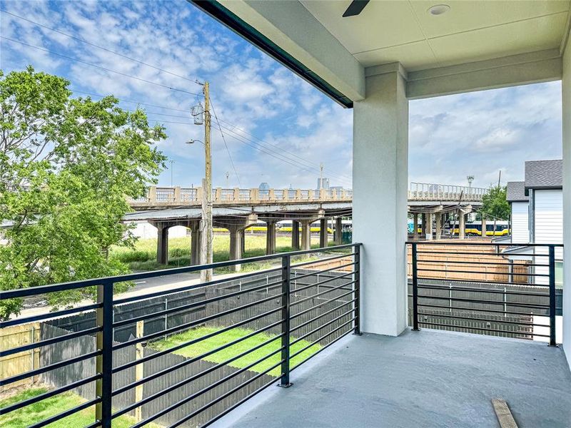Balcony with ceiling fan