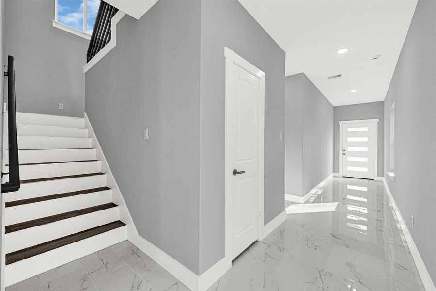 Ceramic Tiles whole first floor, bathrooms and utility closet