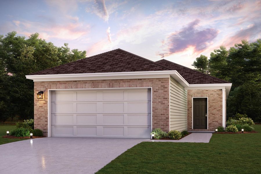 A house with a garage. A house with a garage.