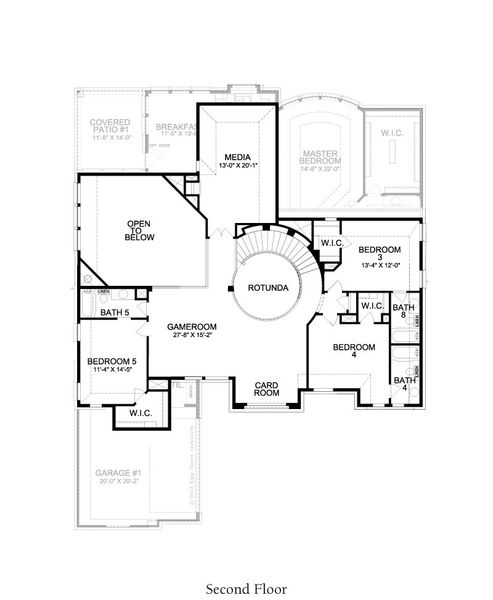 2D floor plan layout for the Biltmore by Landon Homes in Lexington Frisco, Frisco, TX (Image 4).