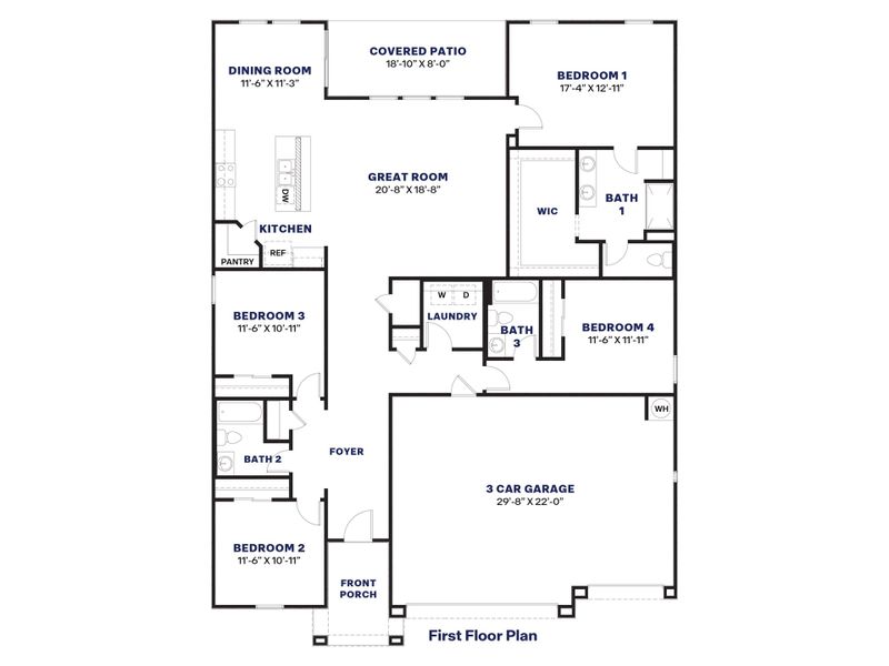 2D floor plan layout for the Fairfield by D.R. Horton in Radiance at Superstition Vistas, Apache Junction, AZ (Image 3).