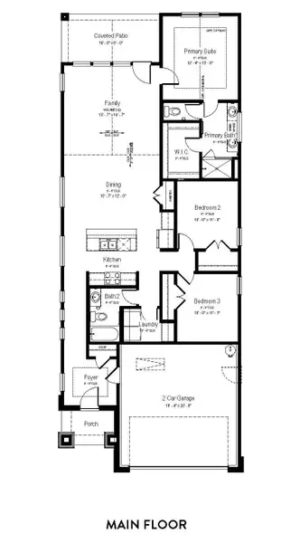 2D floor plan layout of this home in Fairway Crossing, Converse, TX (Image 3).