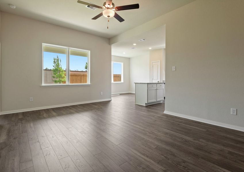 Family room with a large window