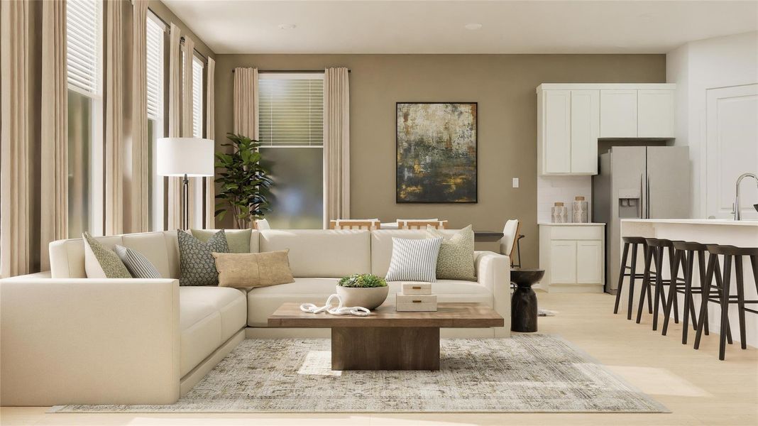 Furnished interior view inside a new home in The Highlands, Porter (Image 2). Furnished interior view inside a new home in The Highlands, Porter (Image 2).