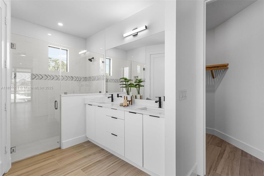 Primary SPA BATHROOM features separate tub & shower, dual sinks & quartz countertops - the spot to unwind & relax after a day boating! Primary SPA BATHROOM features separate tub & shower, dual sinks & quartz countertops - the spot to unwind & relax after a day boating!