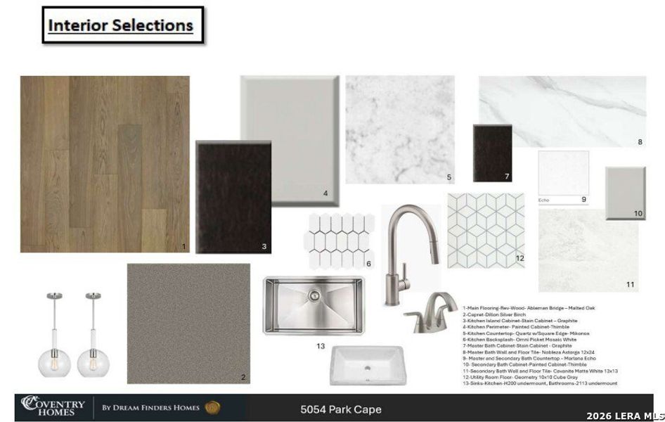 Sample of building materials used in homes in The Parklands, Schertz (Image 5).