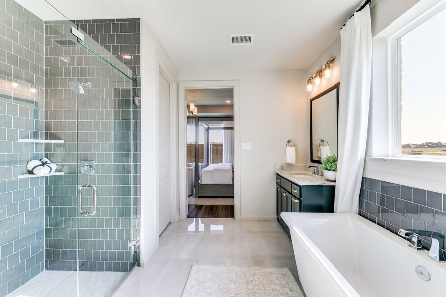 Furnished interior view inside a new home in Painted Tree - South, McKinney (Image 5). Furnished interior view inside a new home in Painted Tree - South, McKinney (Image 5).