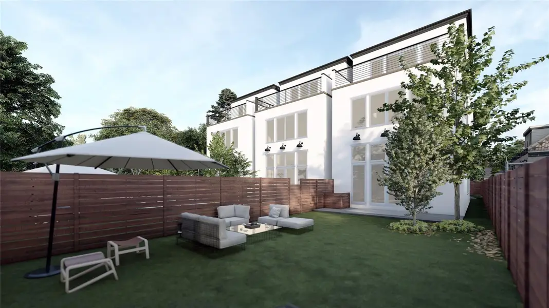 Exterior details and patio area of a home in , Houston (Image 2). Exterior details and patio area of a home in , Houston (Image 2).