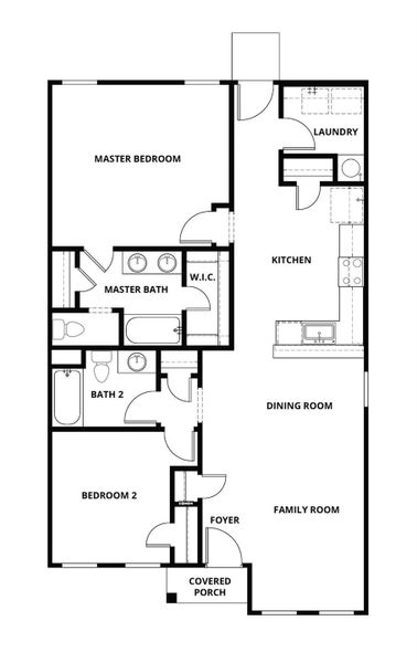 2D floor plan layout of this home in Whisper Valley, Manor, TX (Image 3).