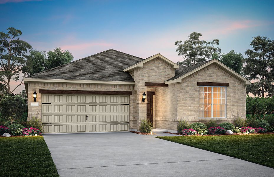 The Orchard, a one-story home with 2-car garage, shown with Home Exterior 32