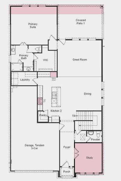 Structural options added include; Gourmet kitchen, extended primary suite and covered patio, mud set shower at primary bath, and study.