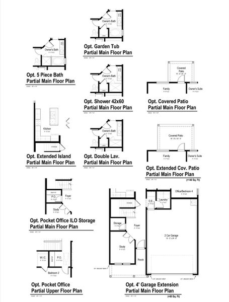 2D floor plan layout for the Forest View by View Homes in August Fields, New Braunfels, TX (Image 3).