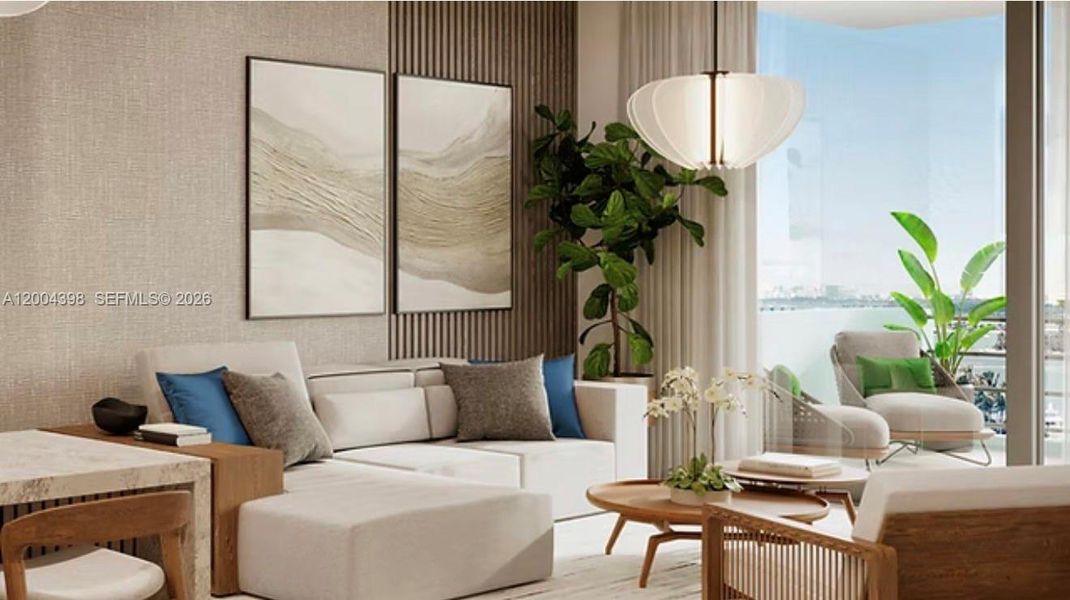 Furnished interior view inside a new home in , Miami (Image 8).