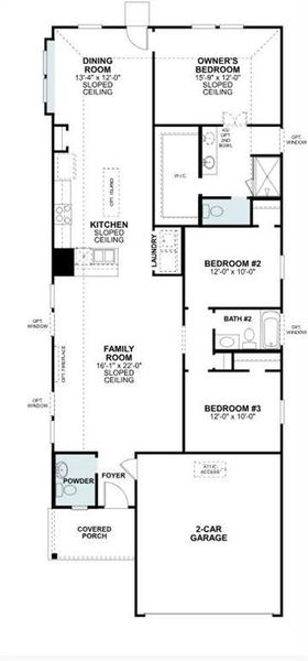 2D floor plan layout of this home in Mobberly Farms, Pilot Point, TX (Image 3).