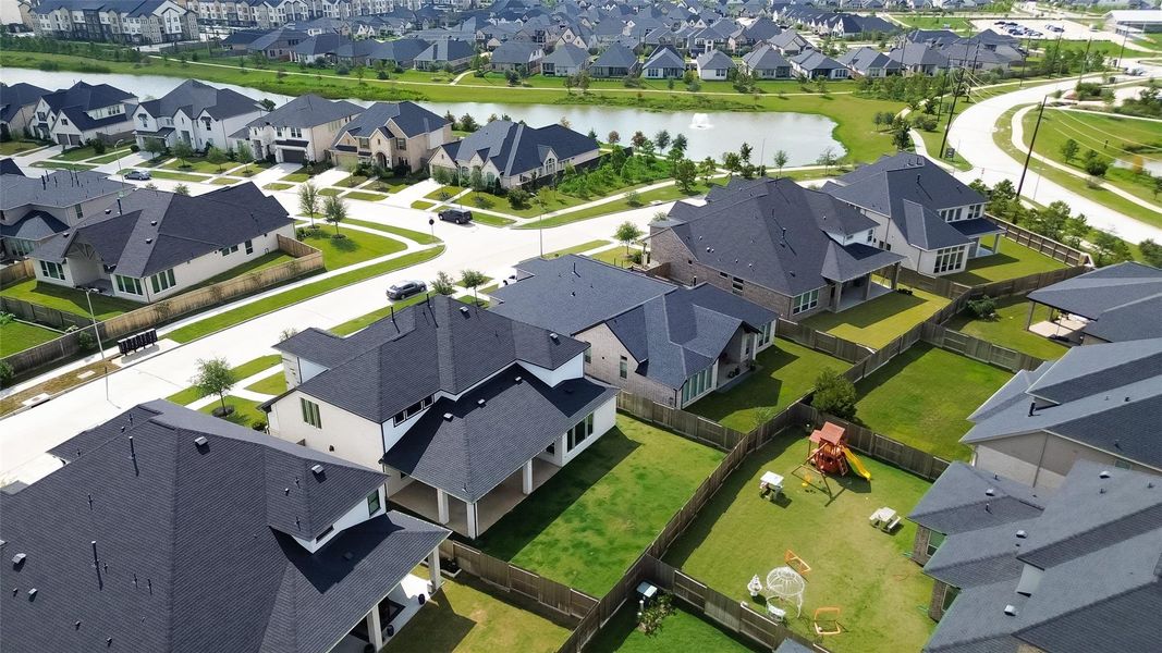 You can see how close the home is to the lake at the end of the street.