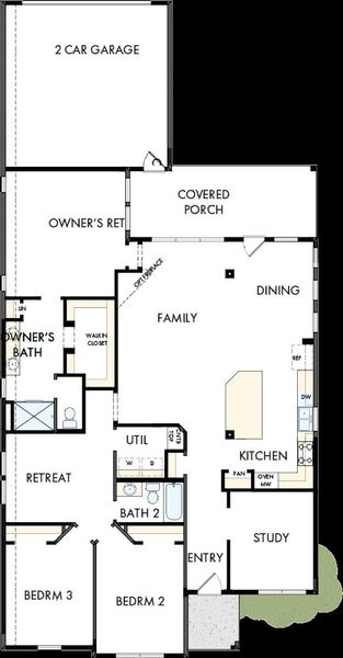 2D floor plan layout of this home in Karis - Village Series, Crowley, TX (Image 5).