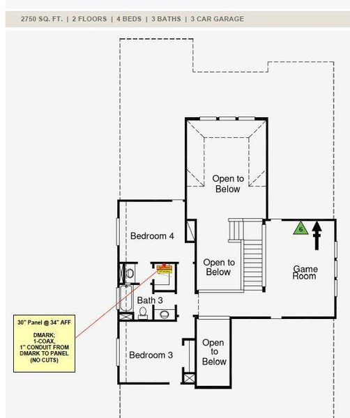 2D floor plan layout of this home in Wildtree, Magnolia, TX (Image 3).