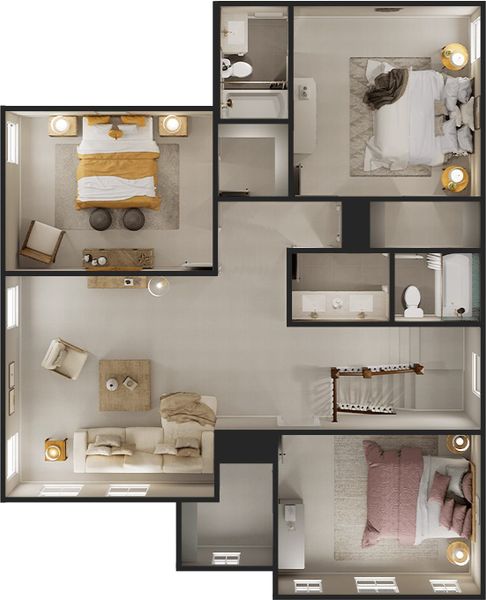2D floor plan layout for the Willow by Tri Pointe Homes in The Retreat at Harvest, Argyle, TX (Image 4).