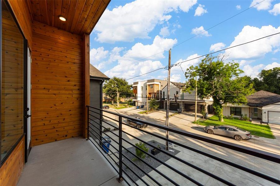 Balcony with a residential view Balcony with a residential view