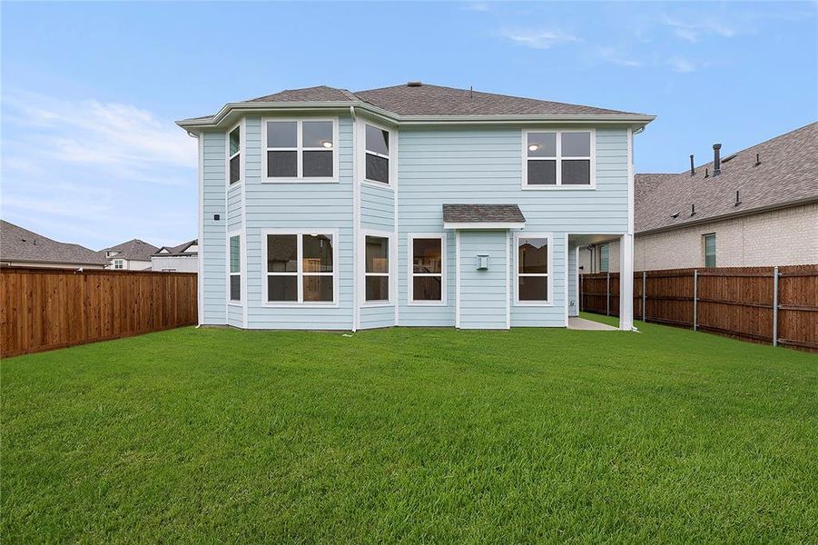 Exterior details and patio area of a home in Waterscape 50s Sales Phase 1, Royse City (Image 4). Exterior details and patio area of a home in Waterscape 50s Sales Phase 1, Royse City (Image 4).