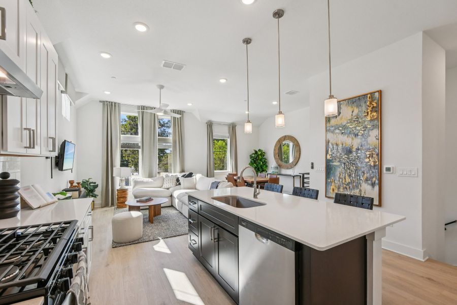 Furnished interior view inside a new home in Koenig Townhomes, Austin (Image 3).