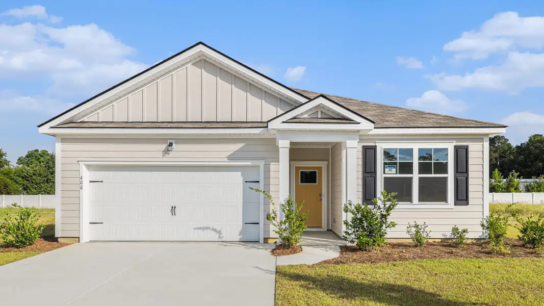 Representative exterior photo of a completed home built from the Aria by D.R. Horton in Maple Grove, Conway, SC (Image 14). Representative exterior photo of a completed home built from the Aria by D.R. Horton in Maple Grove, Conway, SC (Image 14).