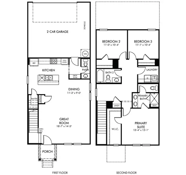 2D floor plan layout of this home in Avalon, Gastonia, NC (Image 2). 2D floor plan layout of this home in Avalon, Gastonia, NC (Image 2).