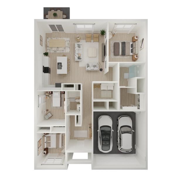 2D floor plan layout for the Daffodil IV by K. Hovnanian® Homes in Aspire at The Pines, Citrus Springs, FL (Image 6).
