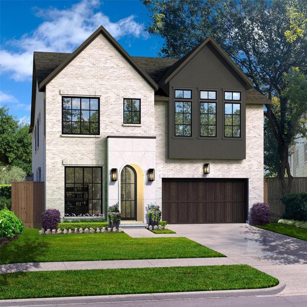 Front exterior of a new home in , Houston, TX, highlighting curb appeal (Image 1). Front exterior of a new home in , Houston, TX, highlighting curb appeal (Image 1).