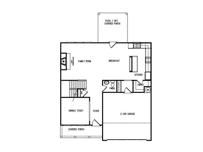 2D floor plan layout of this home in Sutton's Landing, Statham, GA (Image 3).